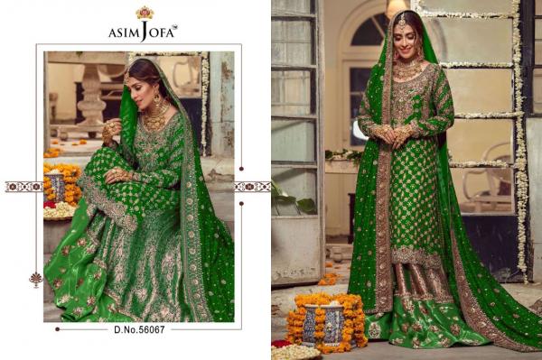 Asim Jofa 56067(Green) Georgette Pakistani Suit